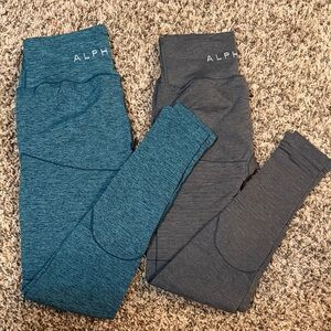 Alphalete Legging Bundle - Teal and Gray